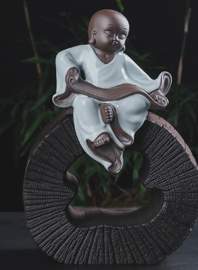 陶瓷禅大阁窑官窑禅字装饰水柜装饰花宠物茶宠物大礼