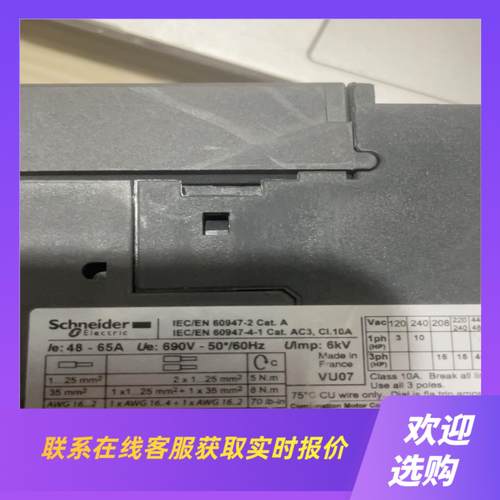 电机马达保护GV3-P65 48-65A拍前询价下单 - 图0