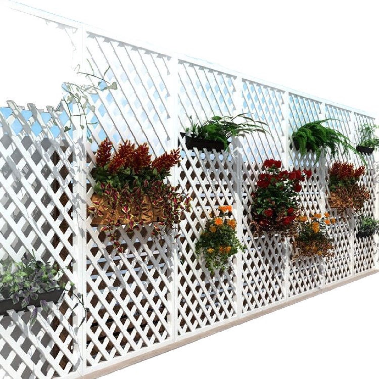 爬藤花壁挂网架网格栏杆片白色室外护阳台防腐木栅栏隔断花架围栏,淘宝优惠券,粉丝福利购,淘宝优惠卷