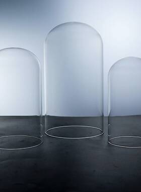 展示玻璃罩永生花罩手模LED灯罩圆柱形防尘透明烘焙蛋糕装饰半球