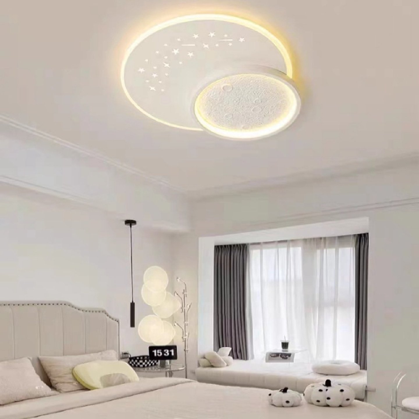 卧室吸顶灯星空月球灯北欧现代简约创意全光谱护眼儿童房书房灯具,淘宝优惠券,粉丝福利购,淘宝优惠卷