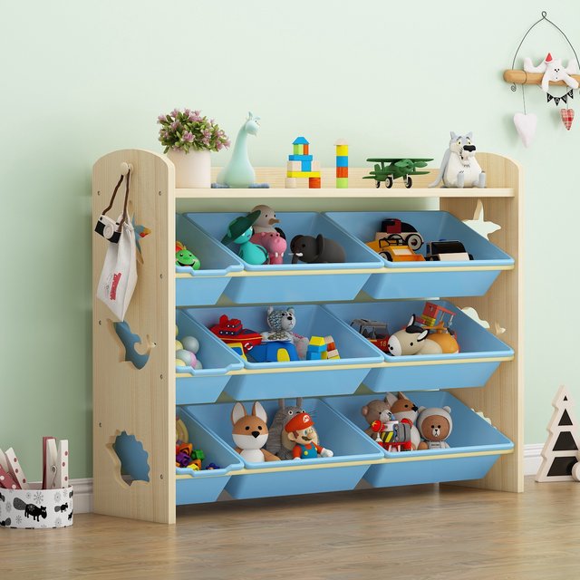 Children's toy storage rack solid wood storage box kindergarten classification cabinet baby bookshelf toy storage artifact household use