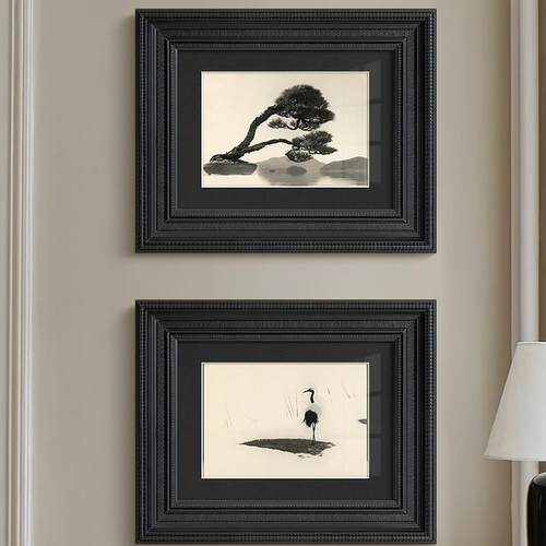 山本昌南黑白摄影客厅装饰画法式复古风景画美式餐厅卧室挂画A070 - 图3