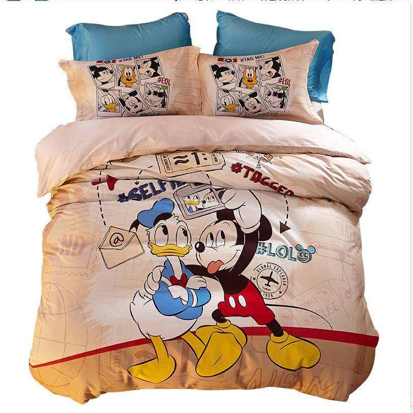 卡通全棉磨毛四件套纯棉秋冬1.8米1.5m儿童被套床笠,淘宝优惠券,粉丝福利购,淘宝优惠卷