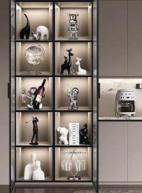 乔迁新居礼品麋鹿软装饰品摆件轻奢高档创意餐柜酒柜红酒架组合