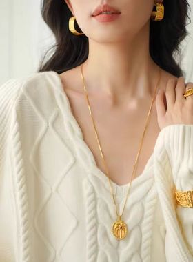 棕榈珍宝长项链小众设计感高级感精致时尚流行配饰毛衣链女新款