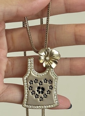 浅金色花朵锁骨链精致百搭小众