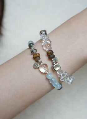 稳定情绪海蓝色好运手串简约时尚精致低调日常穿衣日常通勤百搭