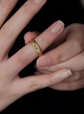 小众美拉德金色椭圆开口戒指简约高级感精致气质轻奢时尚戒指新款