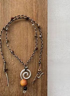 原创设计手工编织小众项链自然系时尚气质精致百搭复古文艺女款