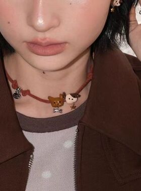 小狗系列小狗贴贴小众编织绳项链原创设计高级感气质时尚百搭配饰