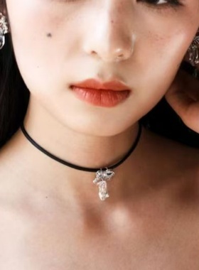 mini系列迷你星光蝴蝶结灰姑娘水晶鞋短项链甜美优雅时尚配饰女