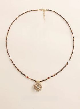 高级感大气时尚项链秋冬毛衣链圆形女款小众百搭设计精致吊坠项链