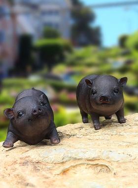 花园庭院装饰品工艺品仿真小猪树脂客厅摆件创意生日礼物家居