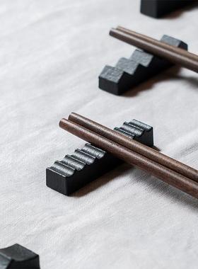 木墨生活 “不再有”铸铁筷架 笔架筷架 桌面摆件 餐桌 书桌 黑色