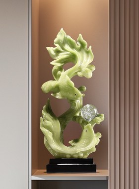 年年有余招财摆件高档客厅大型玄关办公室装饰发财鱼搬家开业礼物