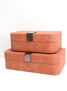 现代简约木质收纳盒摆件样板房售楼部卧室书房客厅桌面玄关饰品