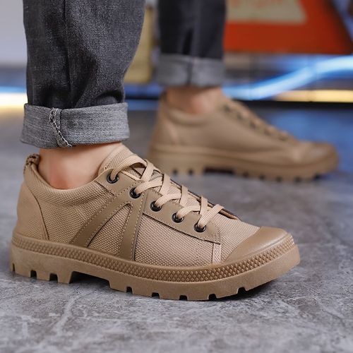 劳保鞋男透气防滑轻便低帮厚底耐磨户外登山鞋建筑工地工作工装鞋 - 图1