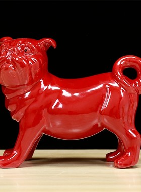 陶瓷狗摆件生肖狗可爱工艺品客厅办公室家居饰品