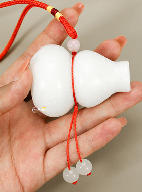 天然汉白玉葫芦挂件福禄白玉葫芦五帝钱家居挂饰门对门吉祥小手工