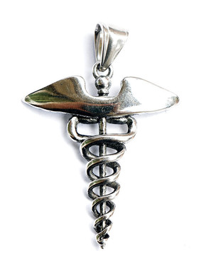 两条蛇复古天使赫尔墨斯商神权杖吊坠轻奢商人的保护神商道之使者