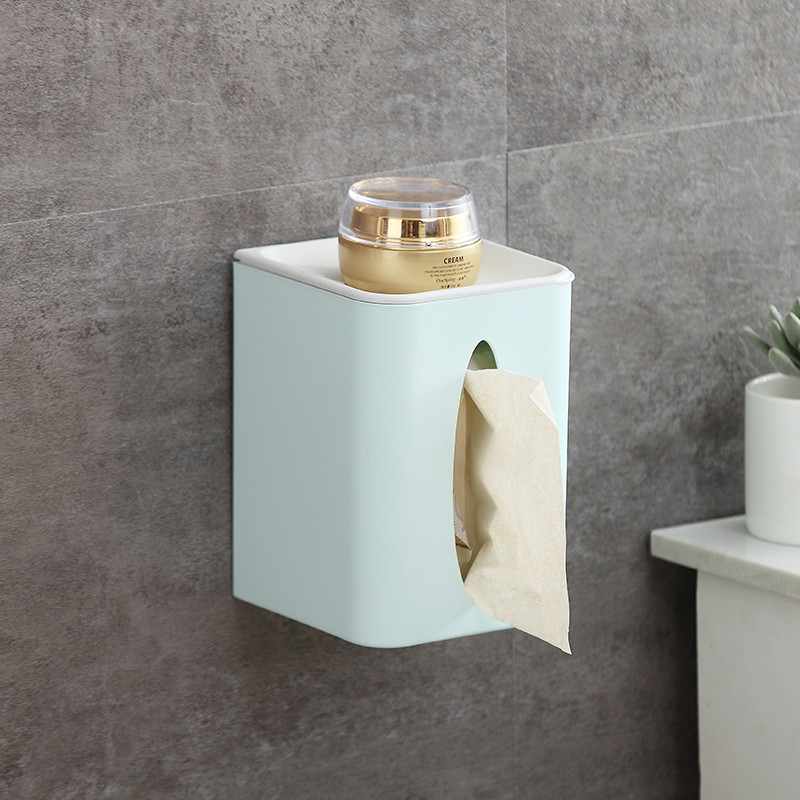 家用卫生纸盒塑料收纳盒厕所卷纸筒免打孔抽纸盒厨房纸巾盒 - 图2