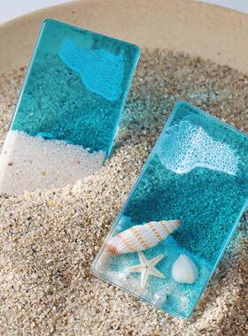 景区爆款真螃蟹海星树脂摆件海洋波浪造景意境书镇海边旅游纪念品