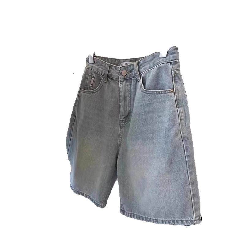 夏季大码薄款浅色直筒牛仔女胖妹妹显瘦a字阔腿五分中裤,淘宝优惠券,粉丝福利购,淘宝优惠卷