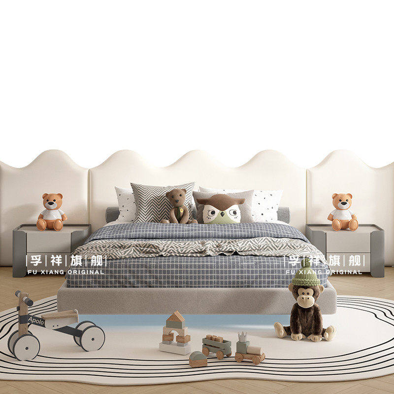 儿童房背景墙软包造型半墙护墙板卧室奶油风公主房防撞靠背定制,淘宝优惠券,粉丝福利购,淘宝优惠卷