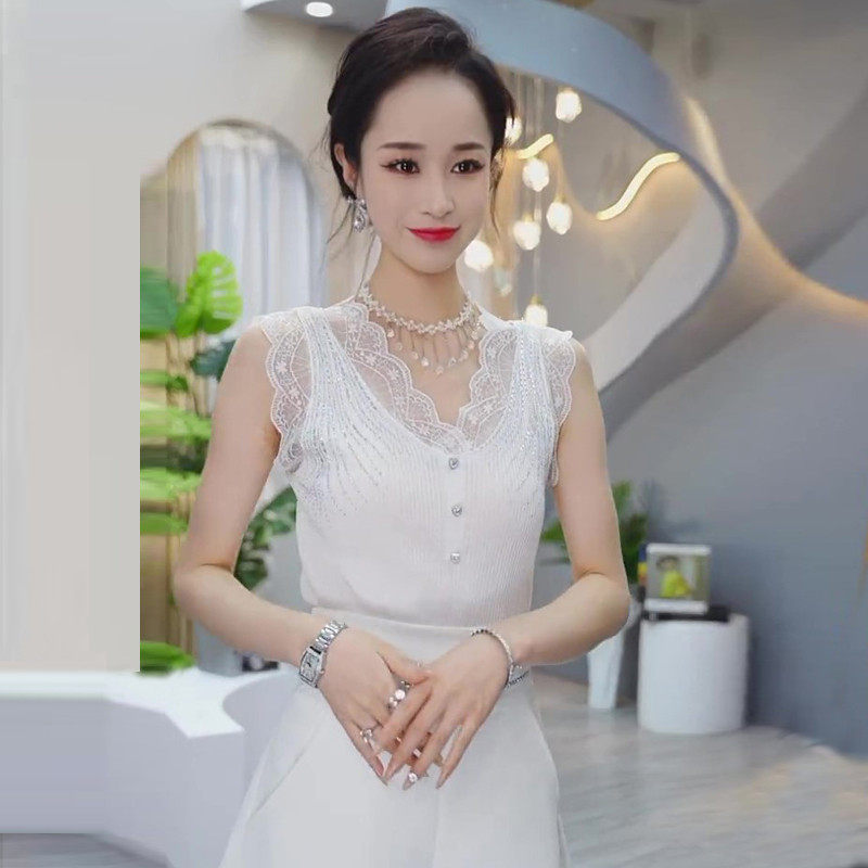 春夏百搭显瘦重工镶钻冰爽丝女蕾丝拼接内搭打底,淘宝优惠券,粉丝福利购,淘宝优惠卷