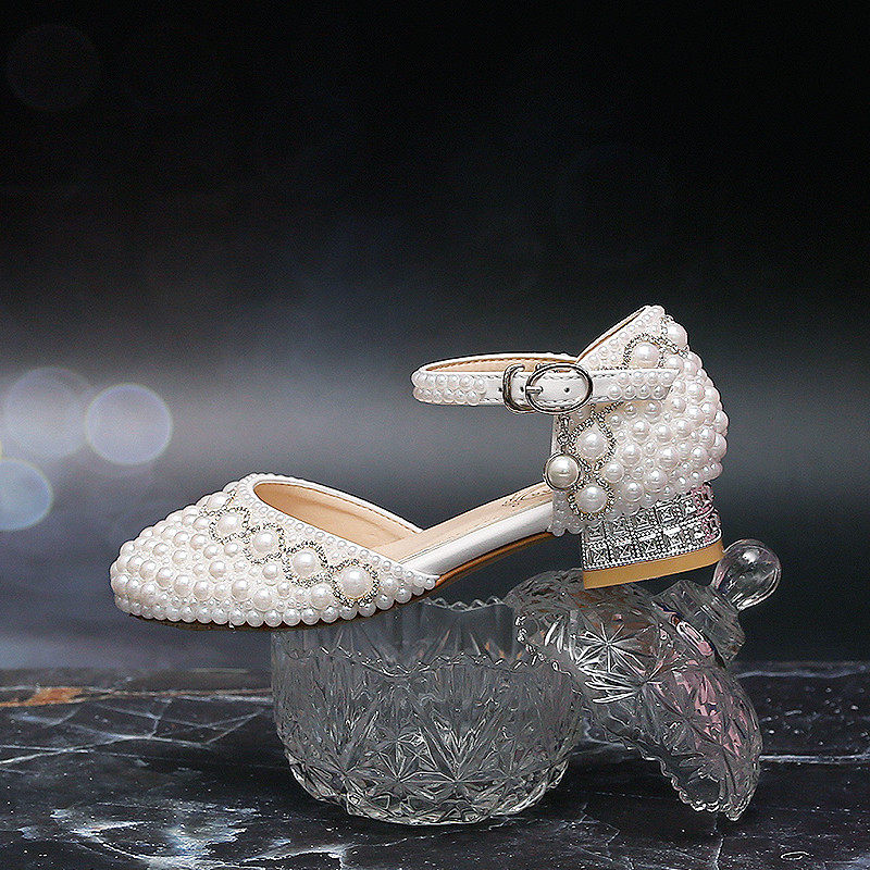 包头珍珠花童女搭扣水钻韩版主持表演礼仪鞋公主甜美拉丁舞儿童鞋,淘宝优惠券,粉丝福利购,淘宝优惠卷