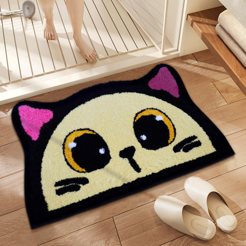 植绒卡通可爱入户门地垫浴室防滑吸水地垫家用门口踩脚垫地毯门垫,淘宝优惠券,粉丝福利购,淘宝优惠卷