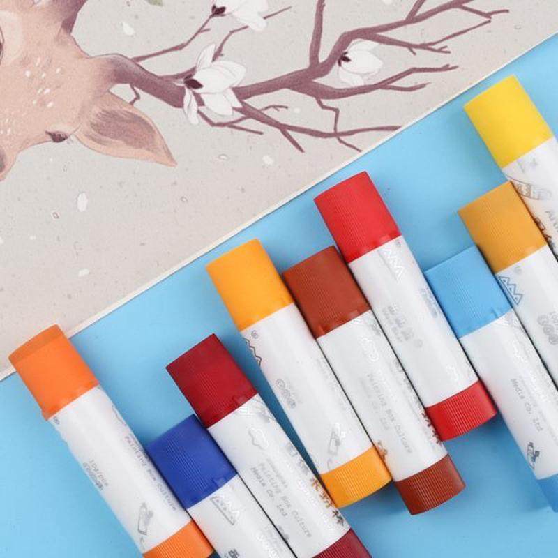 西西熊固体水粉棒儿童颜料12色水彩笔固体水粉棒绘画笔固体套装,淘宝优惠券,粉丝福利购,淘宝优惠卷