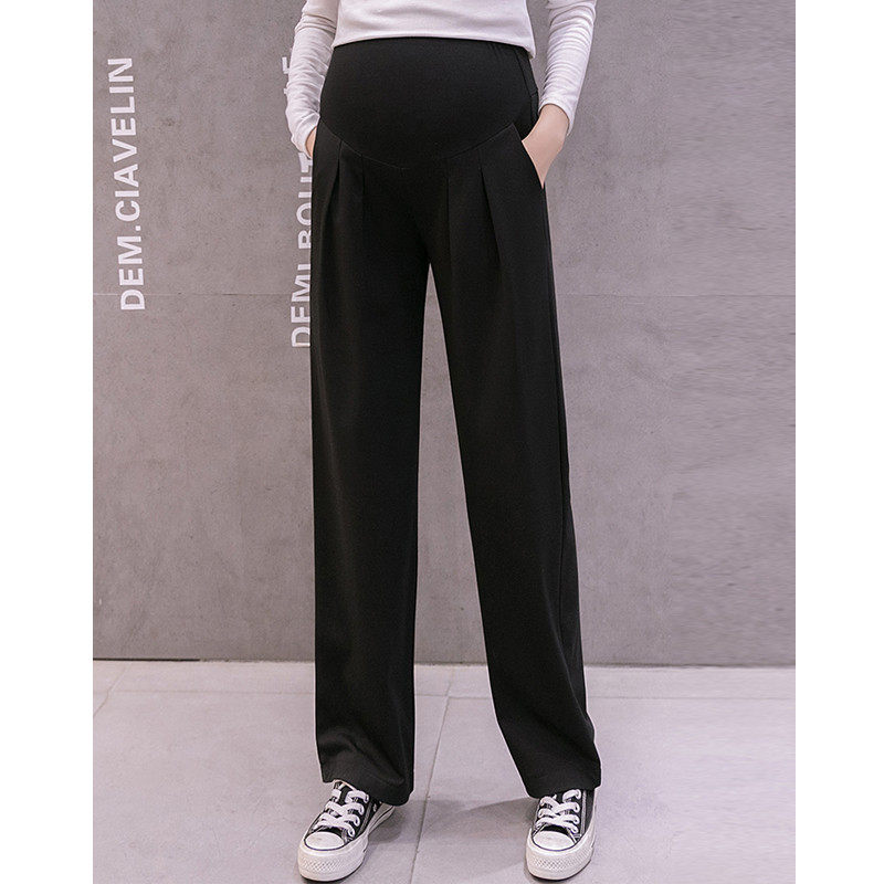 孕妇阔腿春夏季2025新款外穿黑色垂感休闲拖地宽松直筒裤,淘宝优惠券,粉丝福利购,淘宝优惠卷