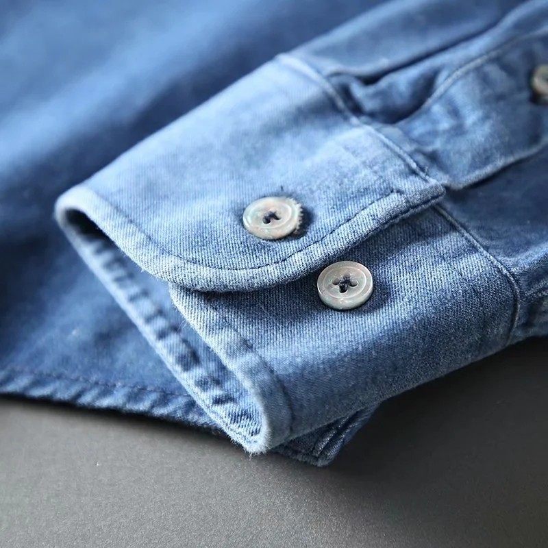 给力品质！全棉水洗！早春新款长袖蓝色牛仔衬衫可男女衬衣,淘宝优惠券,粉丝福利购,淘宝优惠卷