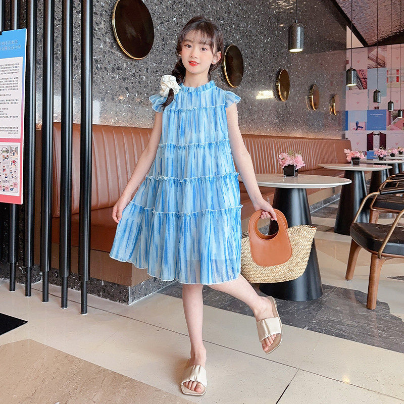 小清新扎染雪纺大童夏季时尚气质宽松休闲小飞袖,淘宝优惠券,粉丝福利购,淘宝优惠卷