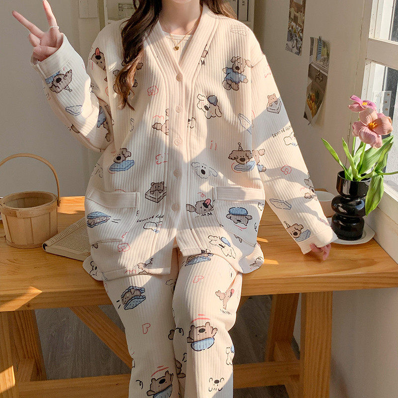 秋冬款空气棉月子服三件套春秋季10月份哺乳孕妇睡衣纯棉产后产妇,淘宝优惠券,粉丝福利购,淘宝优惠卷