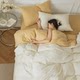 Class A autumn and winter maternal and infant Indian cotton pure cotton four-piece set cotton knitted 34 bedding quilt cover bed sheet 100