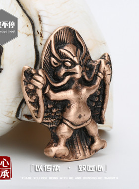 西藏手工纯铜金翅大鹏鸟吊坠藏式利玛铜天铁托甲包挂DIY配件