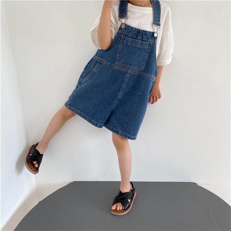 韩版夏季新品儿童薄牛仔背带裤男女宝水洗做旧大口袋牛仔,淘宝优惠券,粉丝福利购,淘宝优惠卷