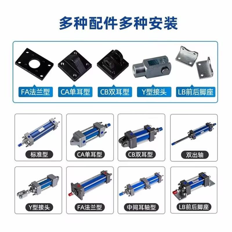 MOB轻型液压缸30/40/50/63/80/100-50/150/200FA拉杆双向液压油缸 - 图2