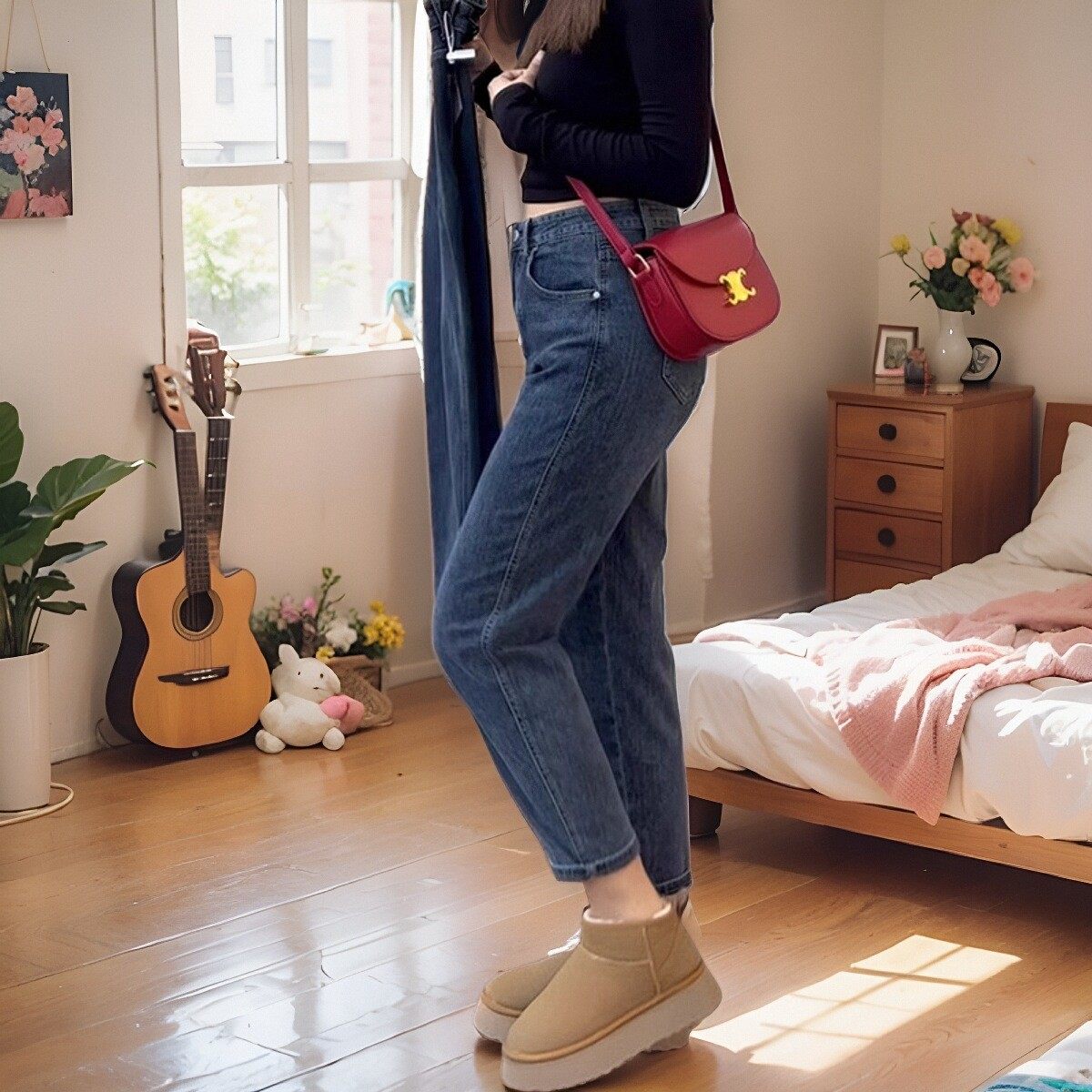 梨形身材大码女小个子遮胯显瘦显高胖mm老爹裤,淘宝优惠券,粉丝福利购,淘宝优惠卷