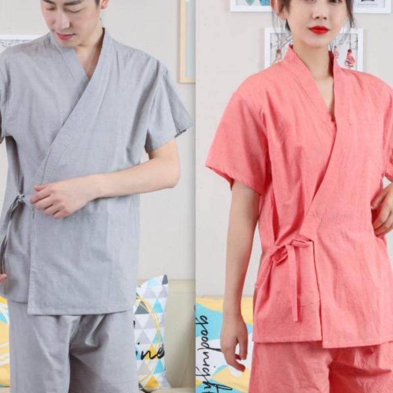 足系带按摩服家居服睡衣浴桑拿日式和服汗蒸服疗服纯棉男女开衫,淘宝优惠券,粉丝福利购,淘宝优惠卷