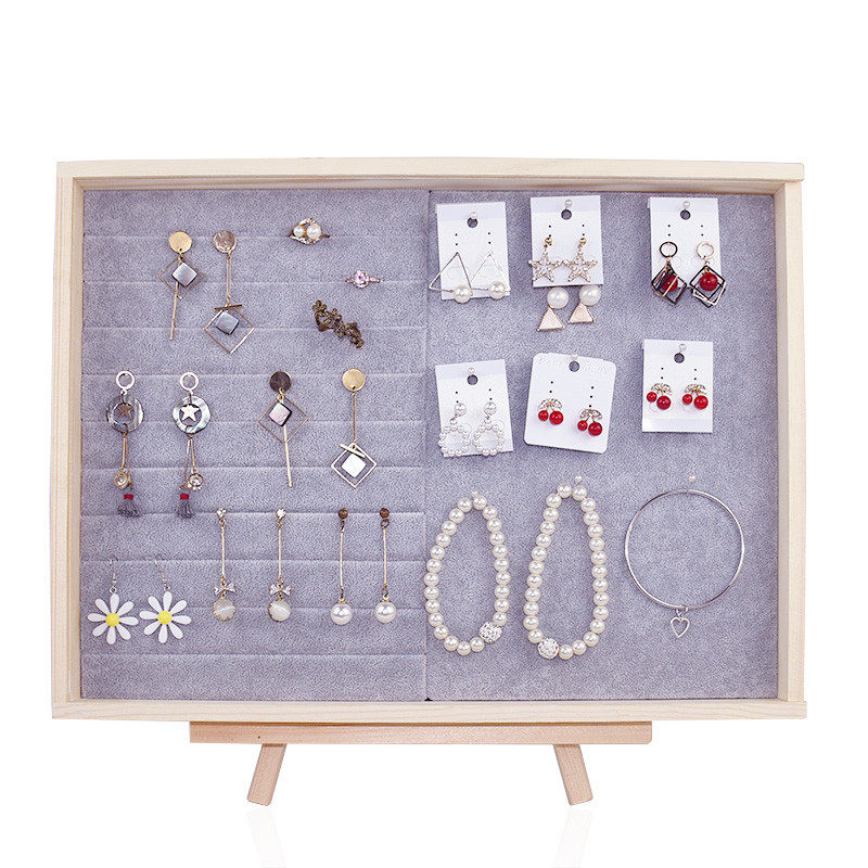 实木首饰盒防尘用耳饰收纳盒戒指托盘挂耳环饰品展示架,淘宝优惠券,粉丝福利购,淘宝优惠卷