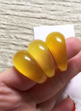 黄玉髓食指水滴戒指男女指环 聚财玉食指戒个性戒指情侣首饰饰品