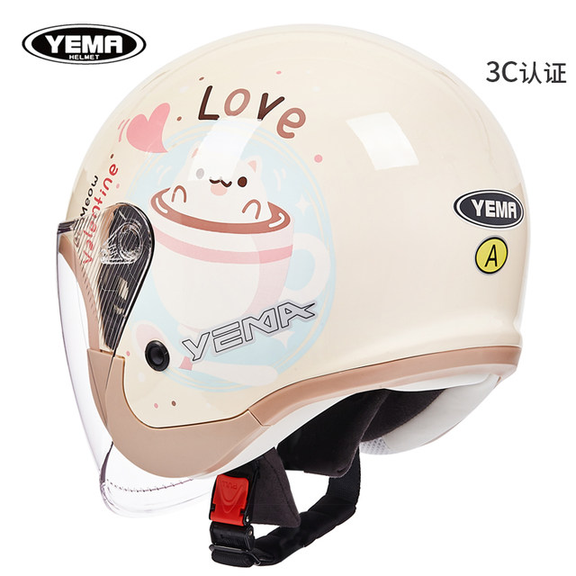 Mustang 3C certified electric motorcycle helmet for men and women winter half helmet battery car national standard all-season safety helmet