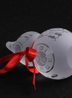 11cm人造白水晶葫芦镇宅招财琉璃八卦图葫芦风水家居礼品挂件摆件