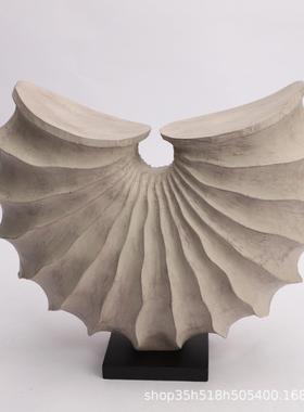 简约现代轻奢树脂半月样板房间售楼处家居客厅桌面软装饰品摆件