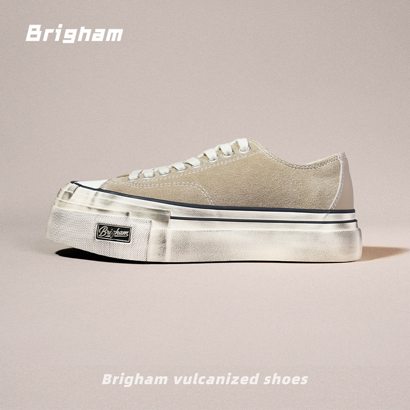 Brigham“炸弹”25ss.日系复古个性擦色反绒皮厚底硫化鞋TR101,淘宝优惠券,粉丝福利购,淘宝优惠卷