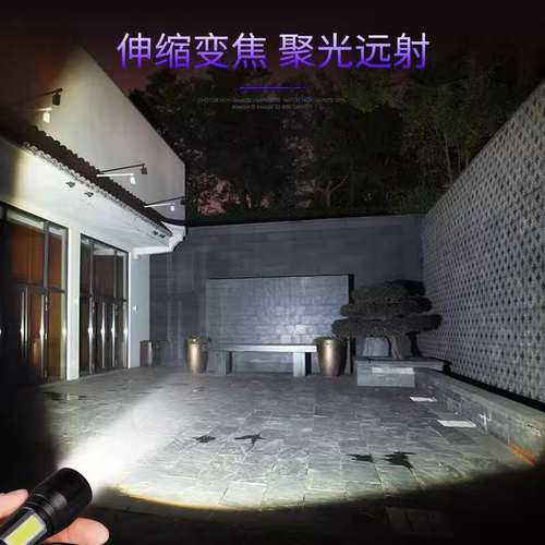 手电筒强光可充电USB户外超亮远射家用应急灯特种兵防水迷你学生 - 图1